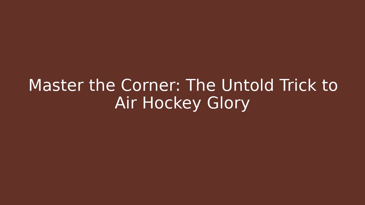 Master the Corner: The Untold Trick to Air Hockey Glory