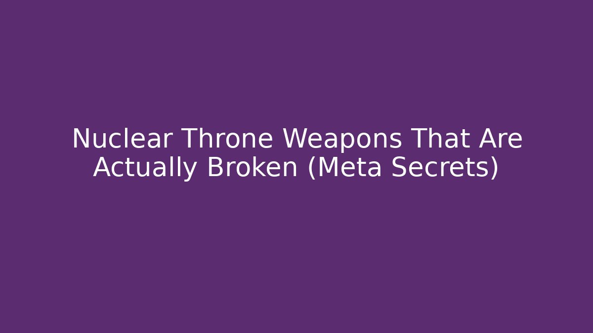Nuclear Throne Weapons That Are Actually Broken (Meta Secrets)
