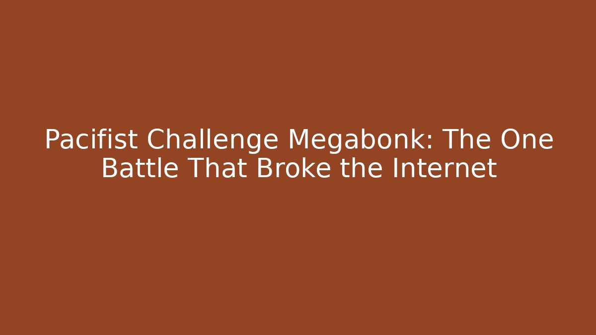 Pacifist Challenge Megabonk: The One Battle That Broke the Internet
