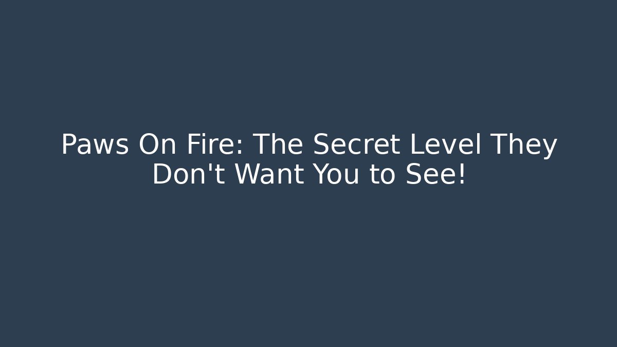 Paws On Fire: The Secret Level They Don’t Want You to See!