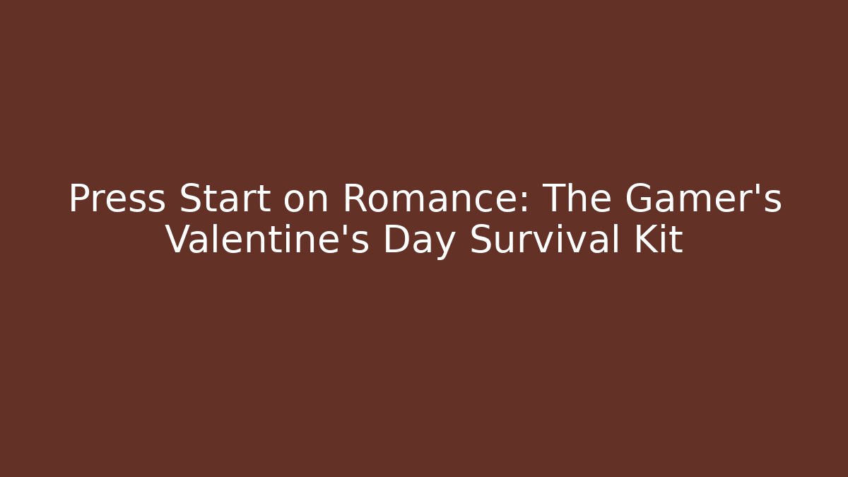 Press Start on Romance: The Gamer's Valentine's Day Survival Kit