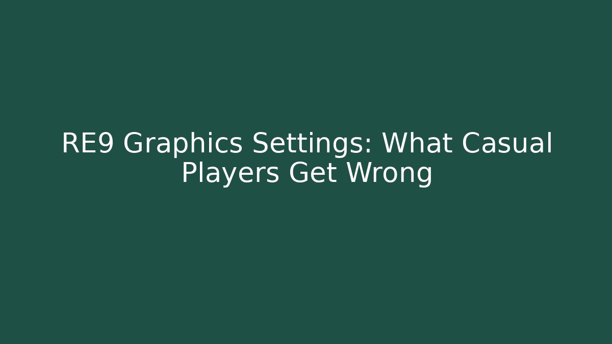 RE9 Graphics Settings: What Casual Players Get Wrong