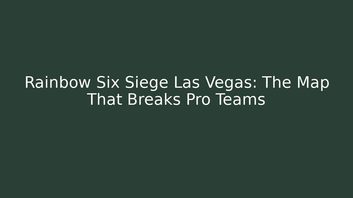 Rainbow Six Siege Las Vegas: The Map That Breaks Pro Teams