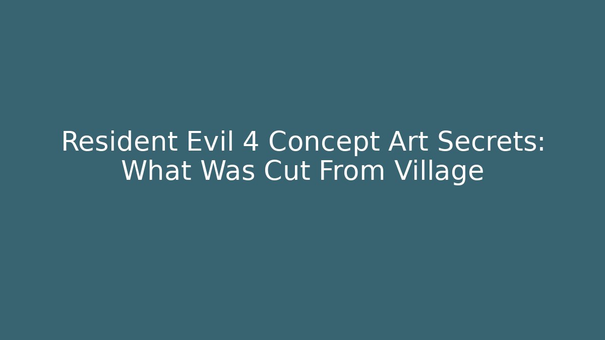Resident Evil 4 Concept Art Secrets: What Was Cut From Village