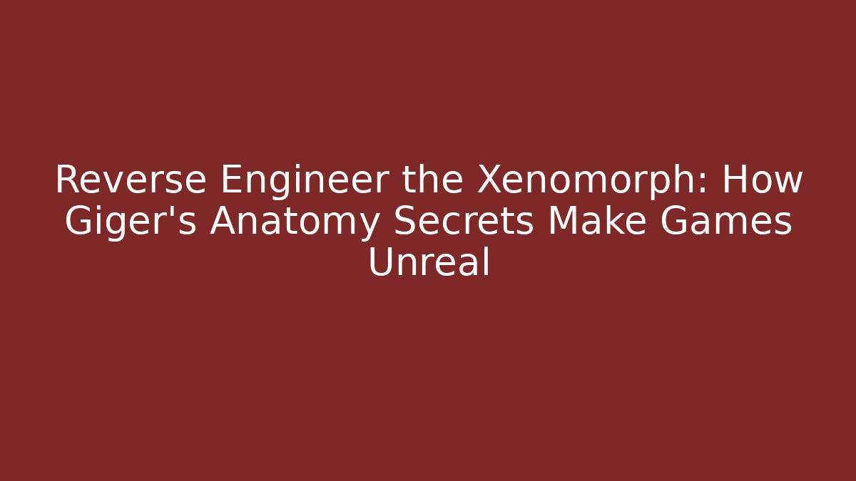 Reverse Engineer the Xenomorph: How Giger’s Anatomy Secrets Make Games Unreal