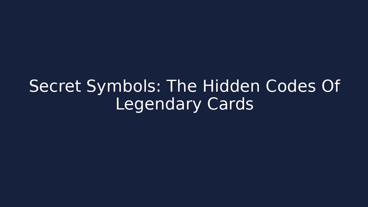 Secret Symbols: The Hidden Codes Of Legendary Cards