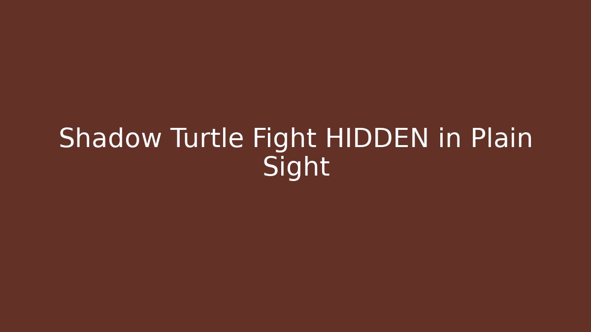 Shadow Turtle Fight HIDDEN in Plain Sight