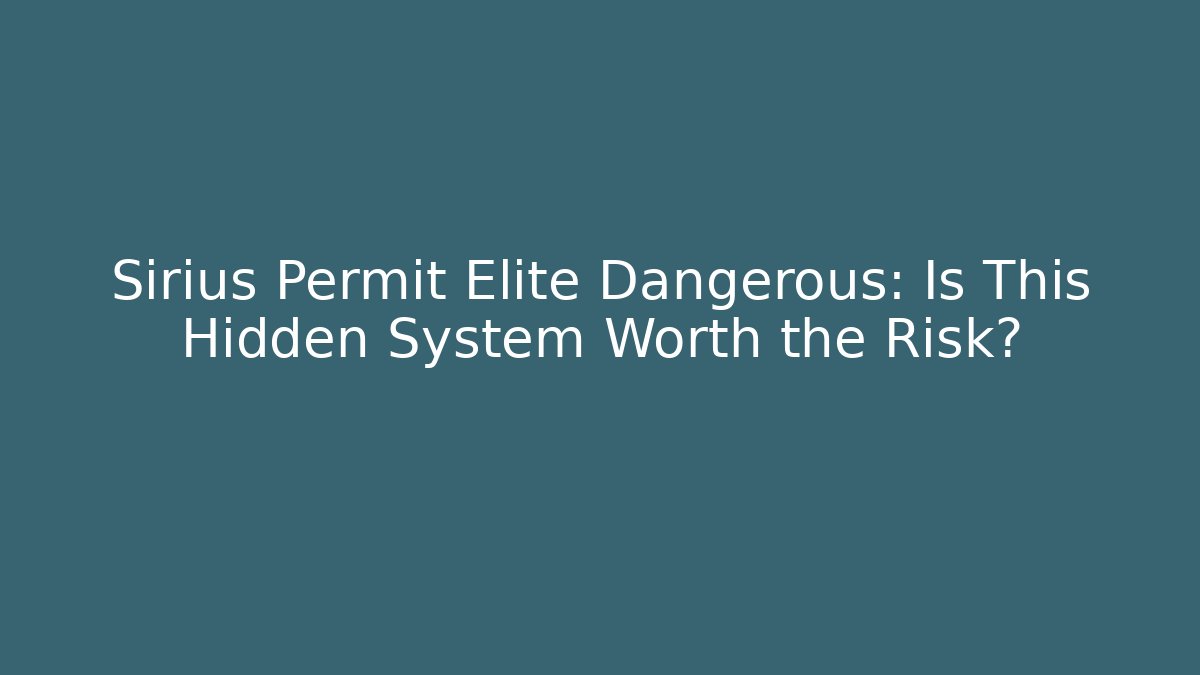 Sirius Permit Elite Dangerous: Is This Hidden System Worth the Risk?