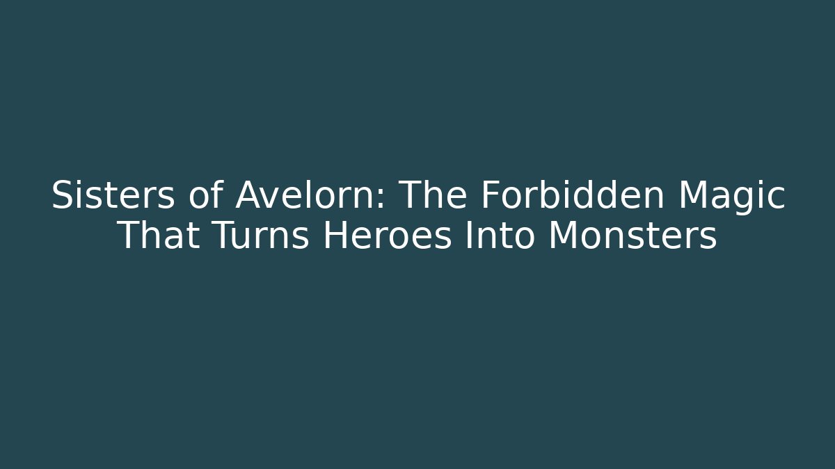 Sisters of Avelorn: The Forbidden Magic That Turns Heroes Into Monsters