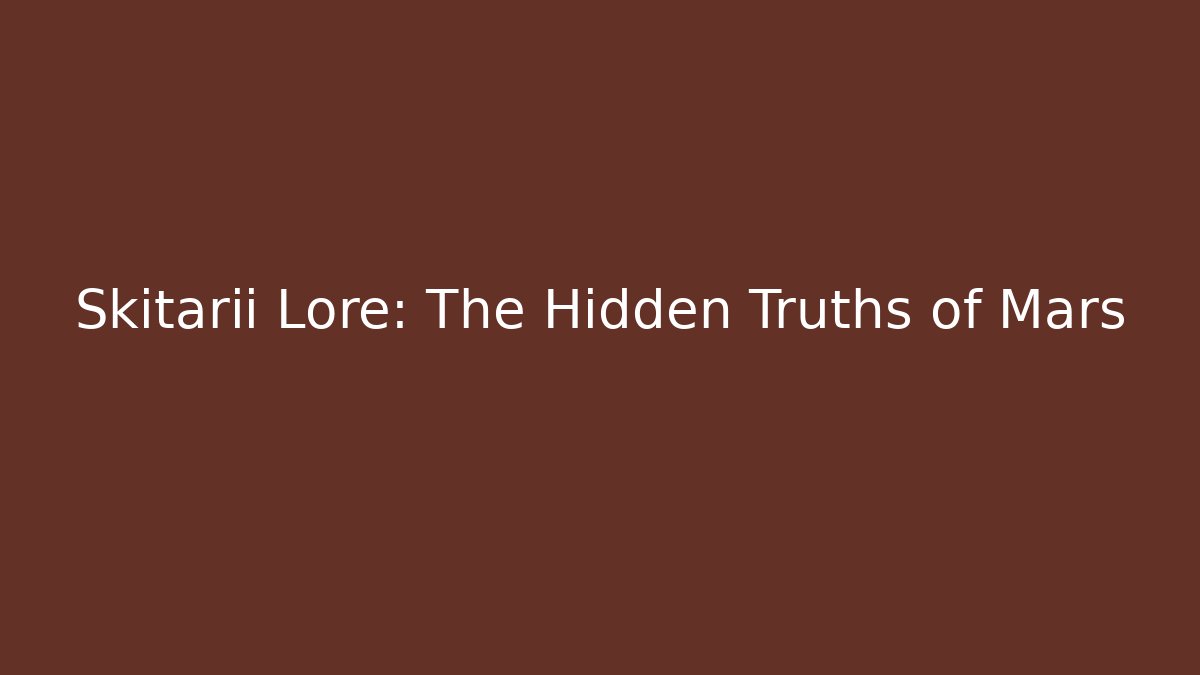 Skitarii Lore: The Hidden Truths of Mars