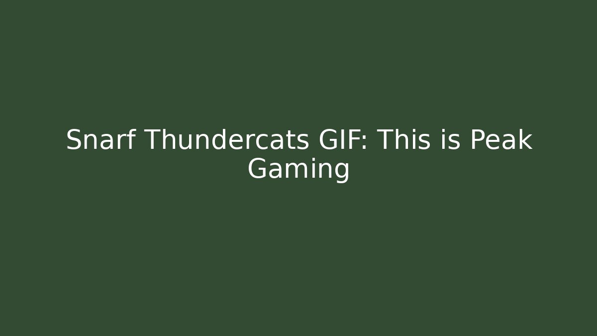 Snarf Thundercats GIF: This is Peak Gaming