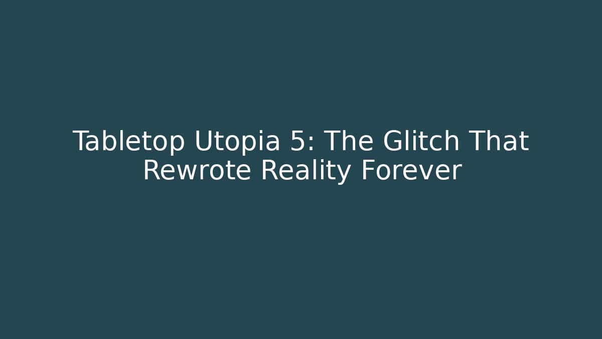 Tabletop Utopia 5: The Glitch That Rewrote Reality Forever