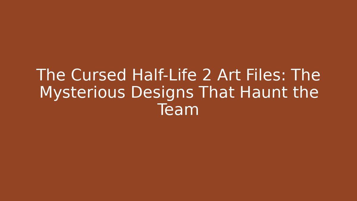 The Cursed Half-Life 2 Art Files: The Mysterious Designs That Haunt the Team