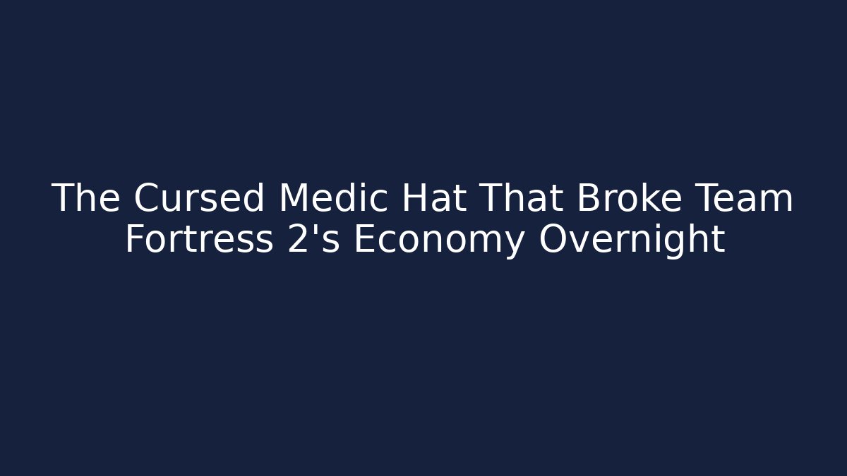 The Cursed Medic Hat That Broke Team Fortress 2’s Economy Overnight