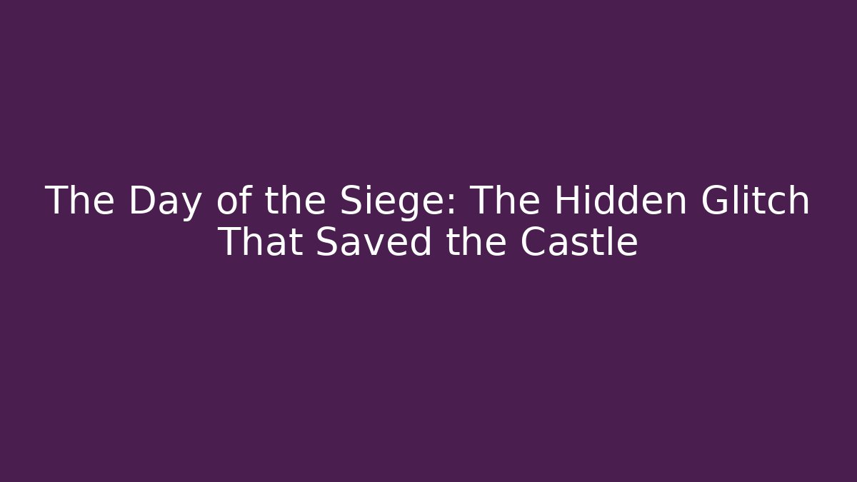 The Day of the Siege: The Hidden Glitch That Saved the Castle