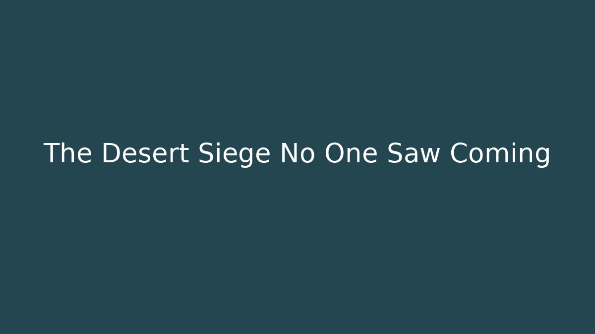 The Desert Siege No One Saw Coming - Smart Esu