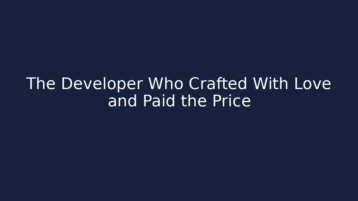 The Developer Who Crafted With Love and Paid the Price