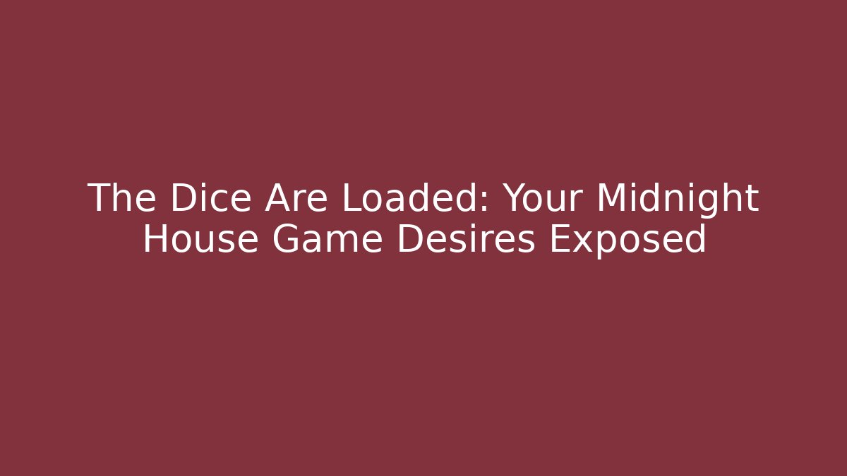 The Dice Are Loaded: Your Midnight House Game Desires Exposed