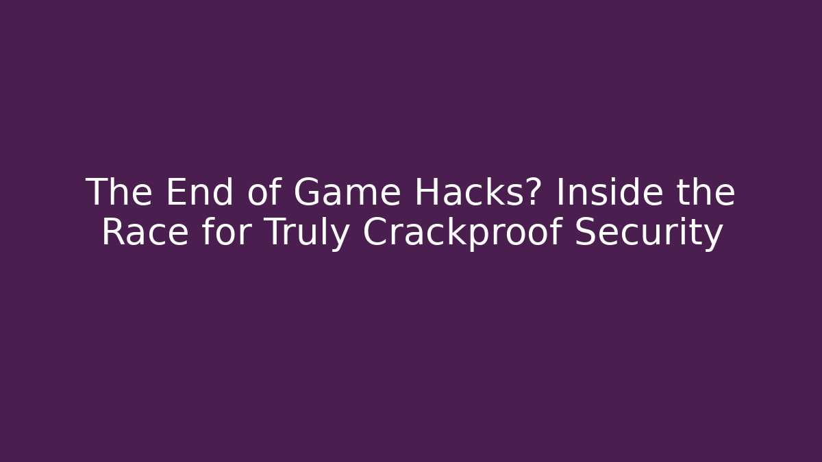 The End of Game Hacks? Inside the Race for Truly Crackproof Security