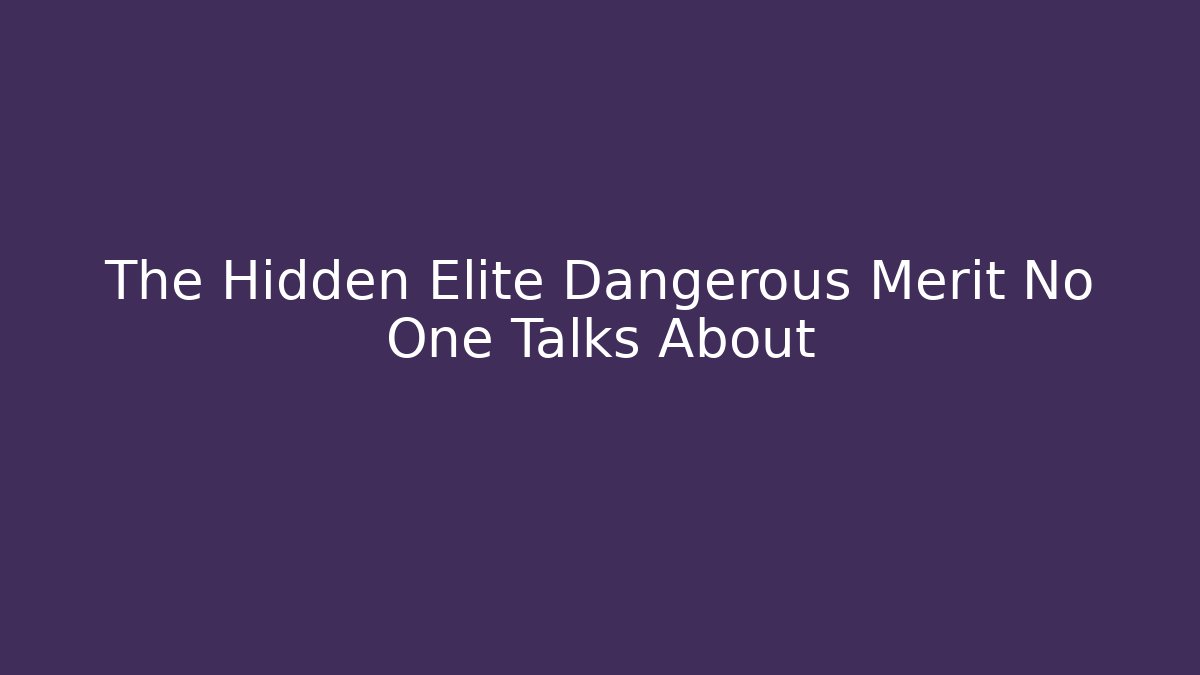 The Hidden Elite Dangerous Merit No One Talks About