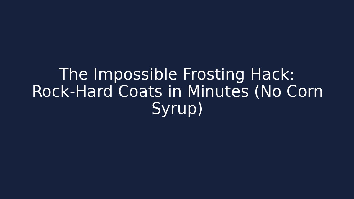 The Impossible Frosting Hack: Rock-Hard Coats in Minutes (No Corn Syrup)