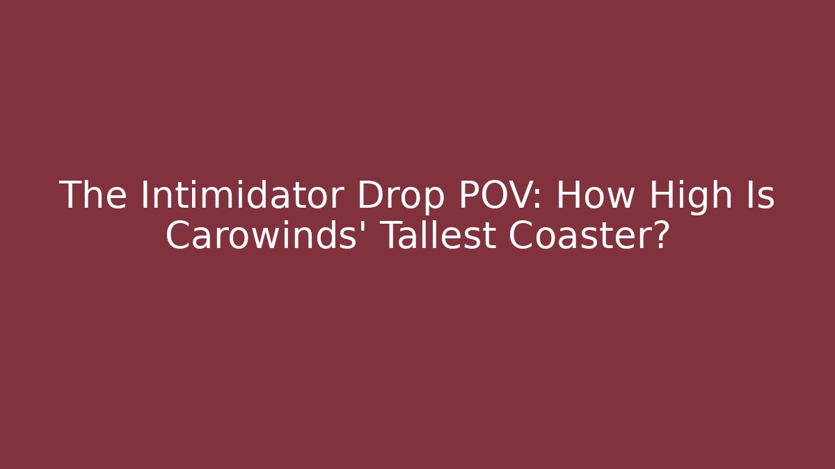 The Intimidator Drop POV: How High Is Carowinds' Tallest Coaster?
