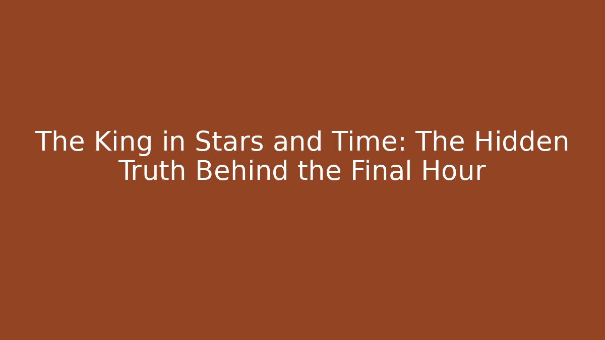The King in Stars and Time: The Hidden Truth Behind the Final Hour