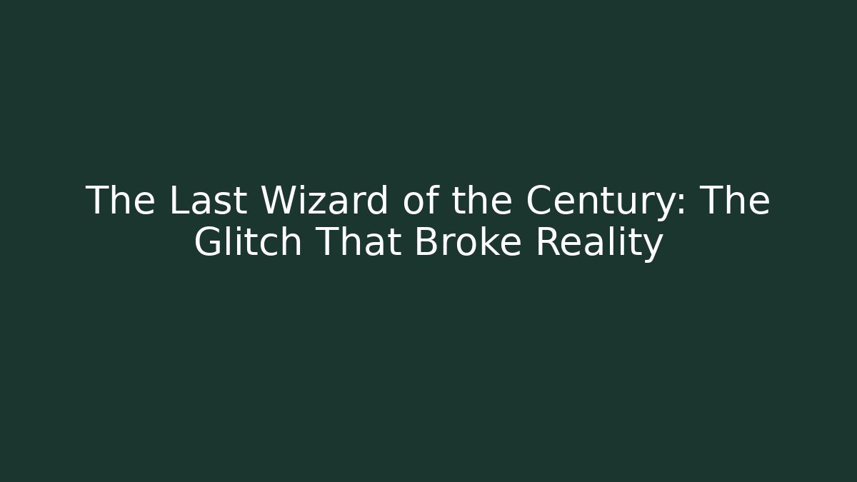 The Last Wizard of the Century: The Glitch That Broke Reality