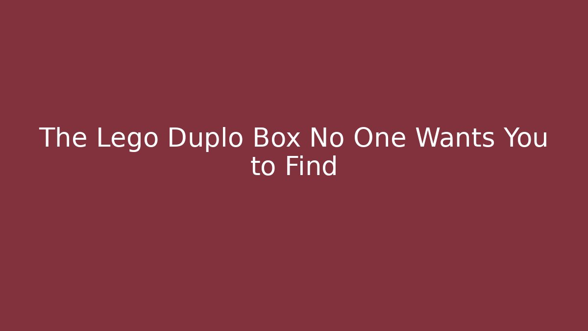 The Lego Duplo Box No One Wants You to Find