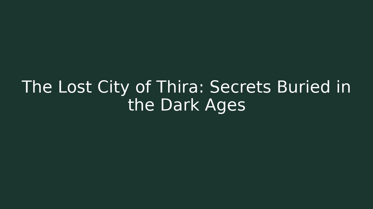 The Lost City of Thira: Secrets Buried in the Dark Ages