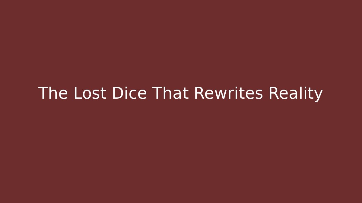 The Lost Dice That Rewrites Reality