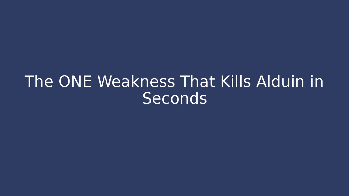 The ONE Weakness That Kills Alduin in Seconds