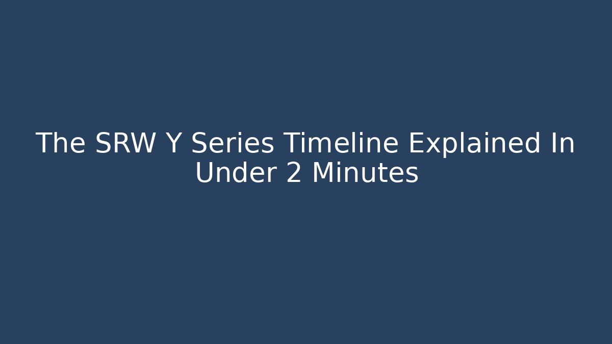 The SRW Y Series Timeline Explained In Under 2 Minutes
