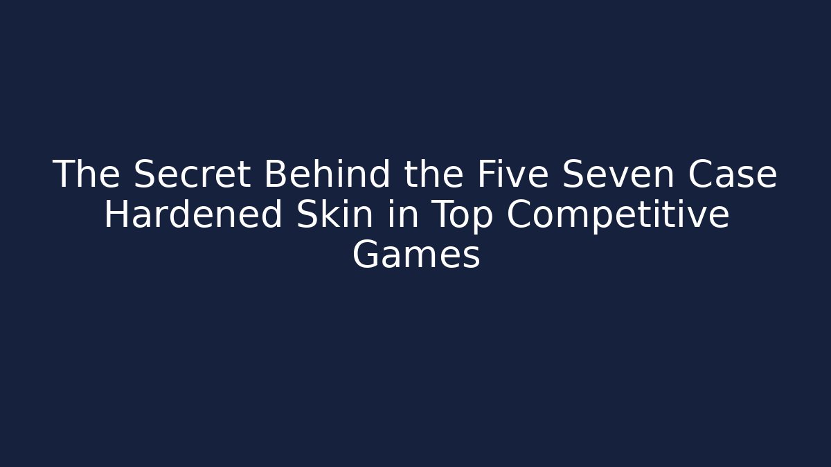 The Secret Behind the Five Seven Case Hardened Skin in Top Competitive Games