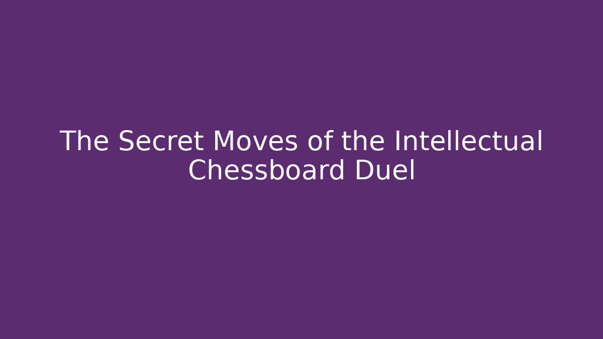 The Secret Moves of the Intellectual Chessboard Duel