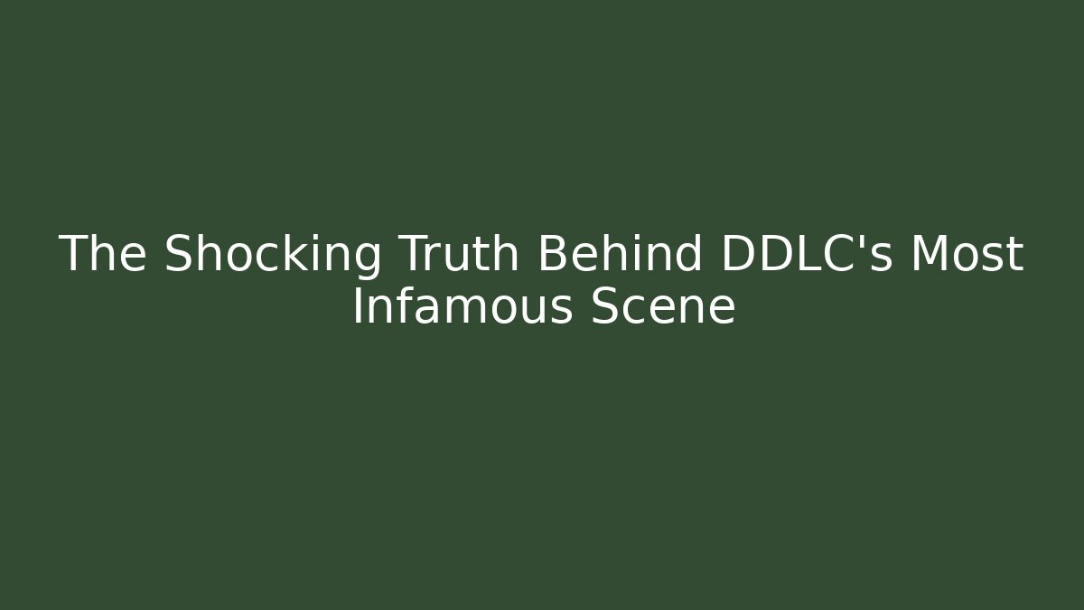 The Shocking Truth Behind DDLC's Most Infamous Scene - Smart Esu