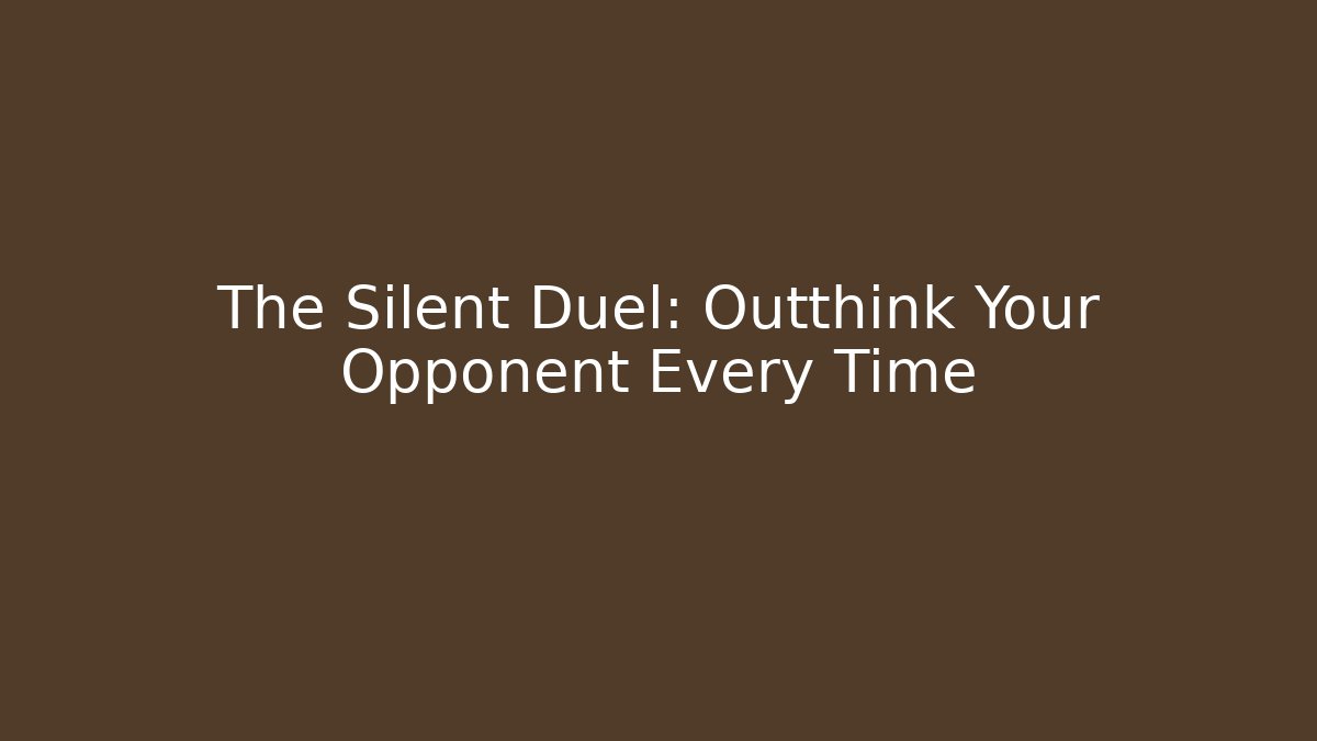 The Silent Duel: Outthink Your Opponent Every Time