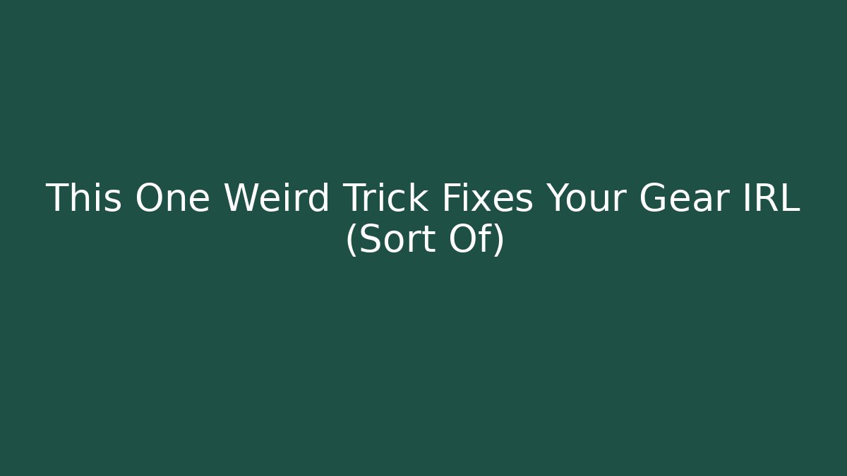 This One Weird Trick Fixes Your Gear IRL (Sort Of)