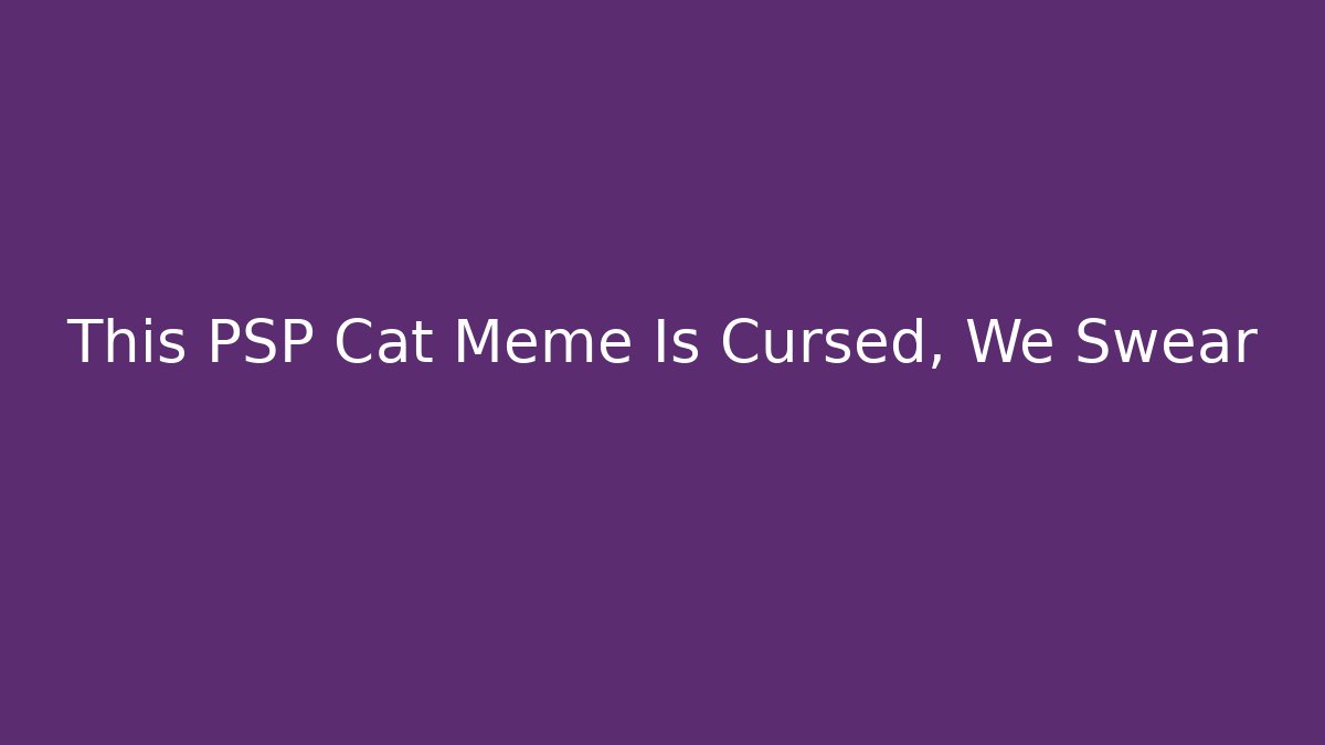 This PSP Cat Meme Is Cursed, We Swear