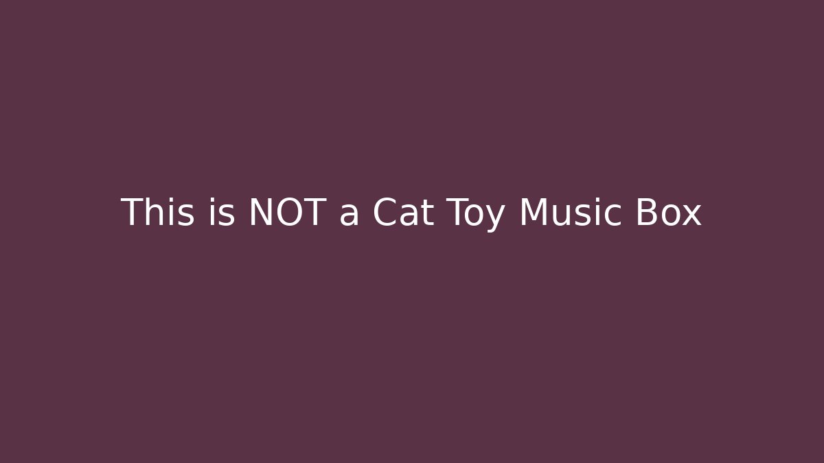 This is NOT a Cat Toy Music Box