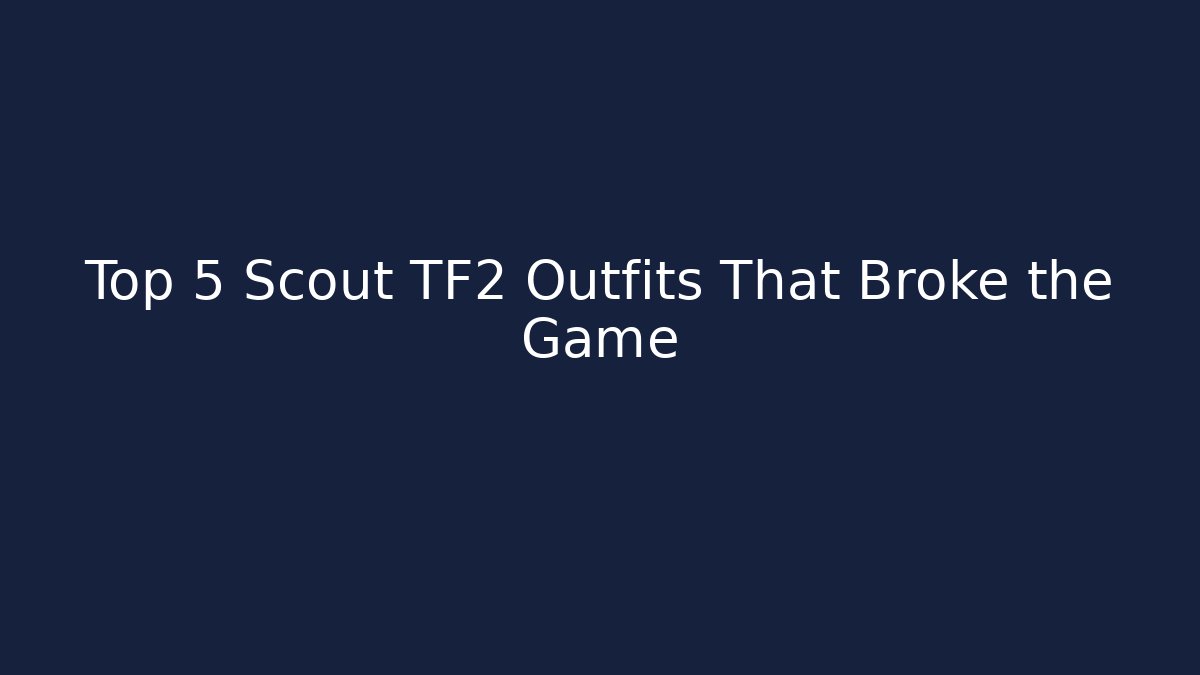 Top 5 Scout TF2 Outfits That Broke the Game