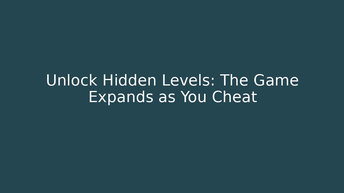 Unlock Hidden Levels: The Game Expands as You Cheat