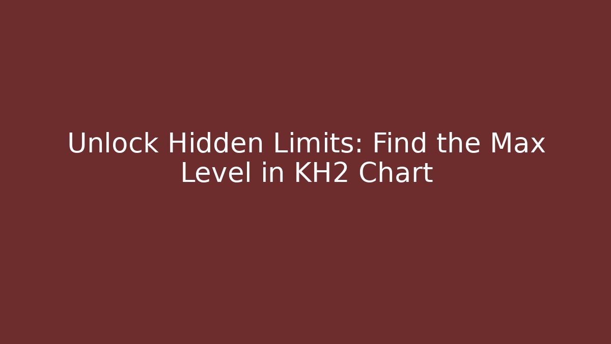 Unlock Hidden Limits: Find the Max Level in KH2 Chart