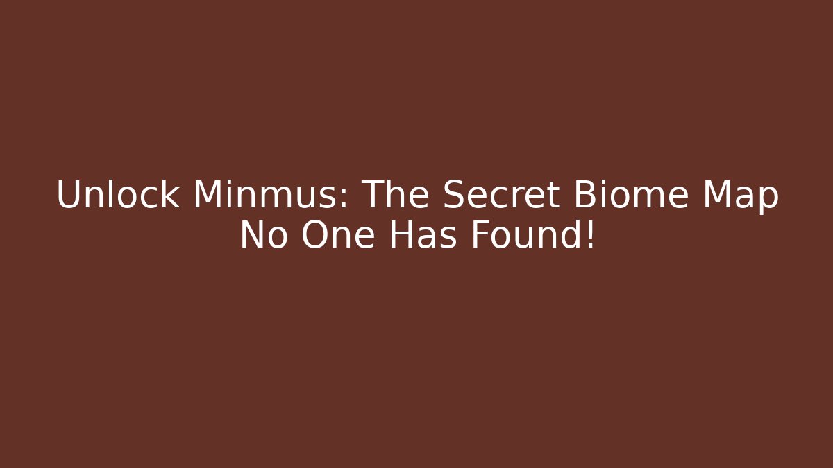 Unlock Minmus: The Secret Biome Map No One Has Found!