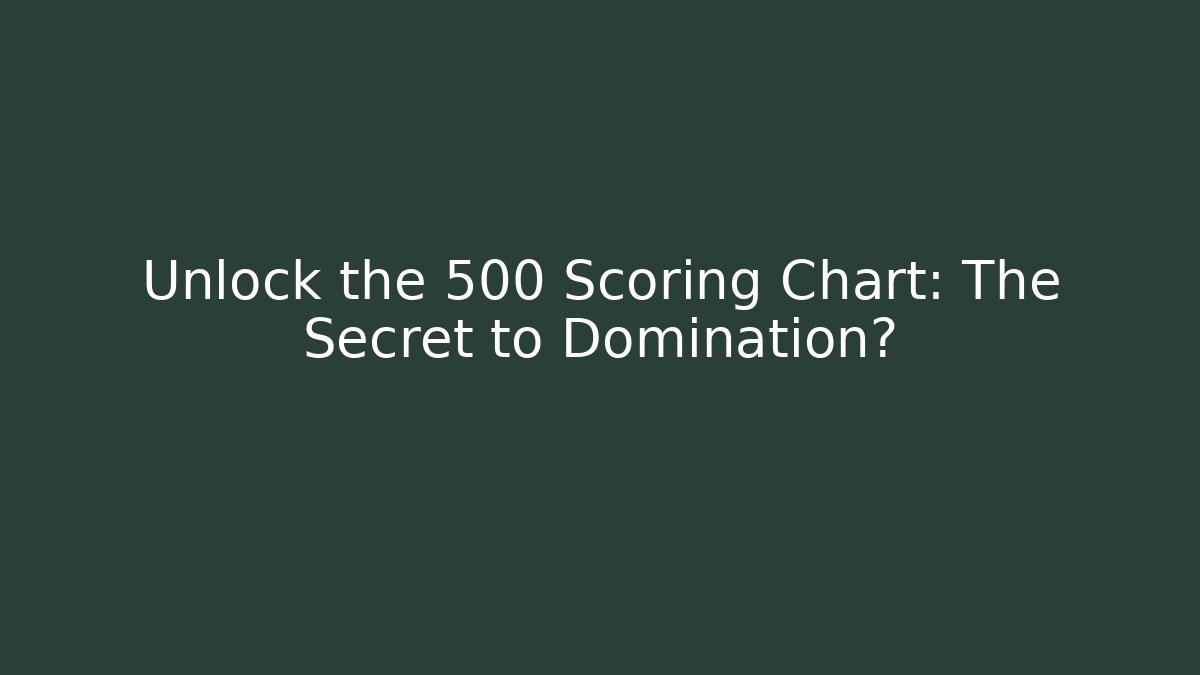Unlock the 500 Scoring Chart: The Secret to Domination?