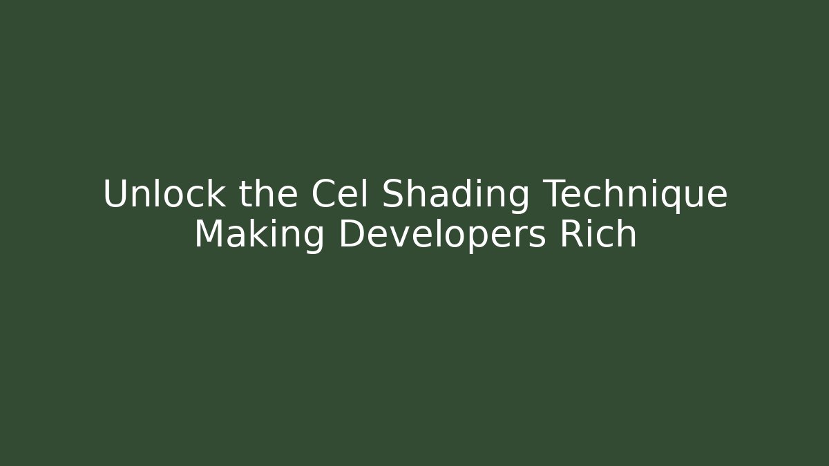 Unlock the Cel Shading Technique Making Developers Rich