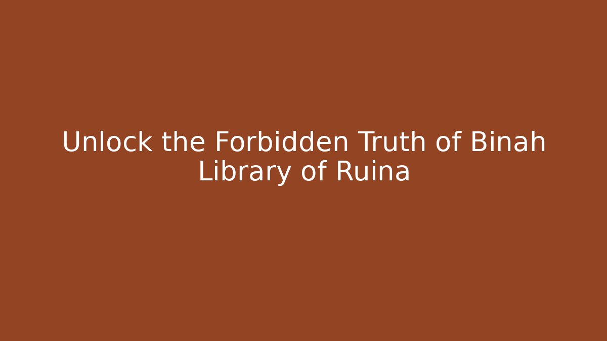 Unlock the Forbidden Truth of Binah Library of Ruina