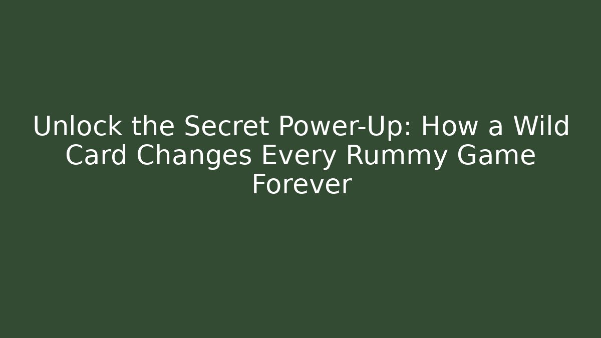 Unlock the Secret Power-Up: How a Wild Card Changes Every Rummy Game Forever