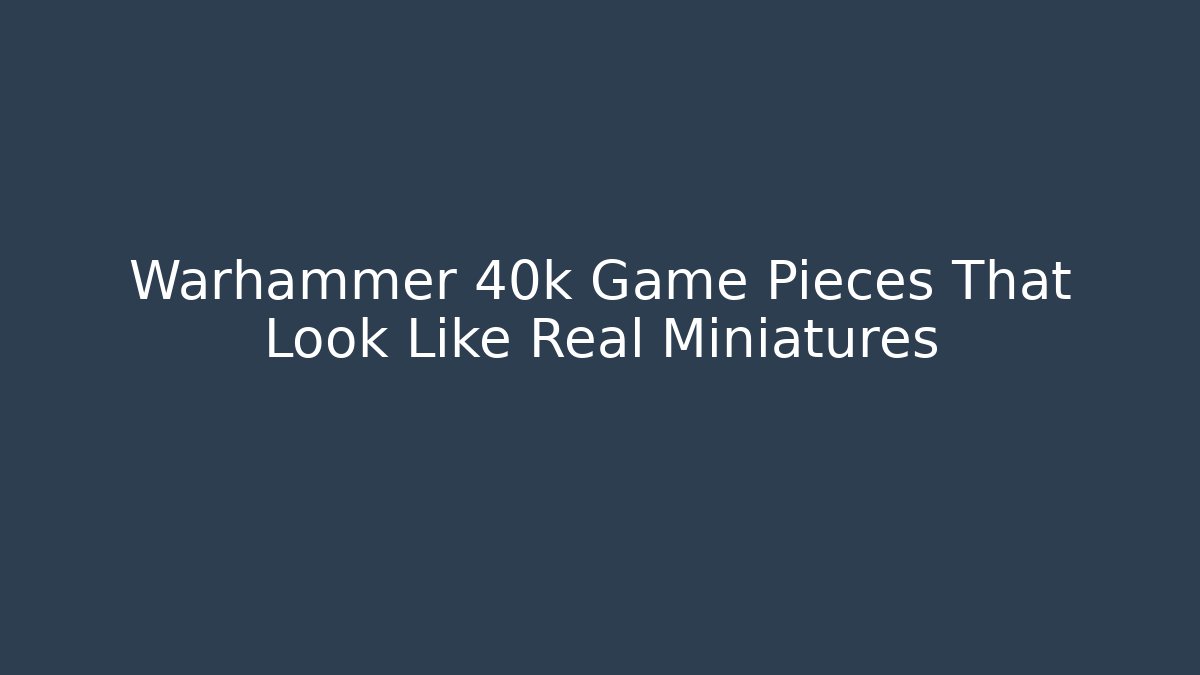 Warhammer 40k Game Pieces That Look Like Real Miniatures