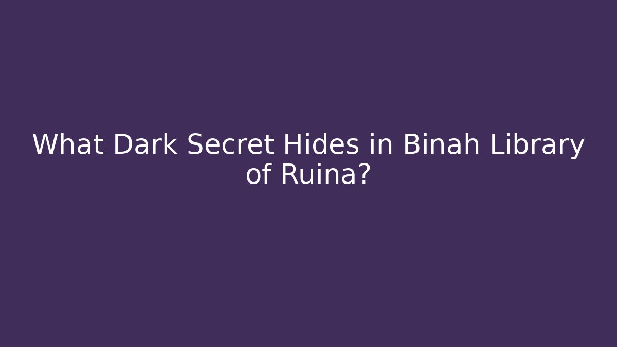 What Dark Secret Hides in Binah Library of Ruina?